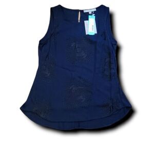 𝅺Daniel Rainn Lovina Embroidered‎ Mixed Material Top